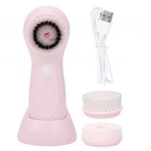 Brosse Nettoyante Electrique Rechargeable Pour Le Visage, Instrument Cosmetique Pour Le Nettoyage Des Pores, Rose - Neuf