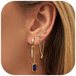 Kal-Boucles D'oreilles Femme Argent Sterling 925 Aiguilles Cartilage Tragus Helix Piercing Oreille Petites Boucles D'oreilles Femme Boucles D'oreille Hypoallergéniques Plaqué Or 14 Carats Femme - Neuf