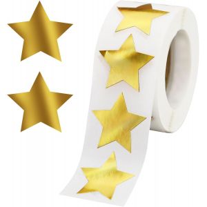 Tianyi-Lot De 500 Autocollants Étoiles Dorées De 2,5 Cm - Autocollants Étoiles Décoratives - Autocollants De Récompense - Pour Scrapbooking, Cartes De V?ux, Sacs, Cadeaux, Bricolage (1 Rouleau) - Neuf