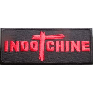 Patch Indochine Noir Rouge 10.5x4 Cm Écusson Rock Roll Thermocollant - Neuf