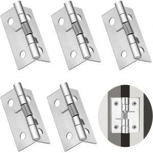 Charniere Porte Placard Charni&egrave;re Porte Invisible Lourde Charniere Inox 5 Pcs Charni&egrave;res Gond de Portes Paumelle Plate Meuble Cuisine Paumelles pour Portail Sans Vis (1,5 Pouce) - Neuf