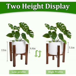 Support de plante r&eacute;glable en bambou pour plantes du milieu du si&egrave;cle,support de pot de fleurs,support de plantes en bois,convient pour pots de 20,3 &agrave; 30,5 cm,support de fleurs moderne (&agrave; - Neuf