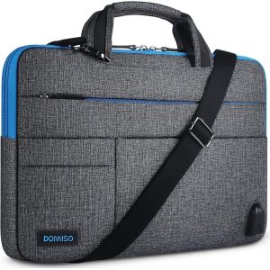 TIANYI-12,5-13 Pouces Imperméable Housse de Protection Ordinateur Portable avec Port de Chargeur USB Externe Sacoche Bandoulière pour 13"" MacBook Pro / 12.9"" iPad Pro/ASUS, Fermeture Éclair Bleue - Neuf