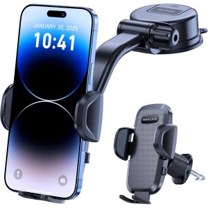 KALANKA-Support de téléphone de Voiture, Ventouse et Double Crochet en Acier Ultra Stable, Rotation à 360°, Support Multi-scènes pour Tableau de Bord, Pare-Brise, Grille d'aération, Van, pour Tous - Neuf