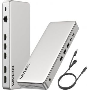 acdsgd-Station d'accueil pour 3 &eacute;crans, Station d'accueil SM770 avec 3 HDMI, 2 DP, entr&eacute;e PD 100W, USB A&C 10Gbps, Ethernet 2,5G, Compatible avec Intel Mac, Pilote SMI et h&ocirc;te USB 3.2 Gen 2 requis - Neuf