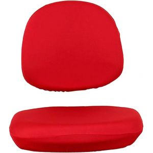 Housse De Chaise Pivotante Souple Extensible Pour Ordinateur De Bureau, Rouge - Neuf