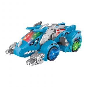Toy Cars Two-in-one Spray Deformation Dinosaur Car Music Universal Wheel Driving Children's-emitting Toy Car_c24070312-Bleu - Neuf