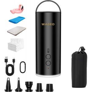 Chenquansarl-Pompe À Air Électrique Portable Pour Gonflables 4000mah - Gonfleur Électrique Avec Lampe De Camping & 6 Buses - Gonflage/Dégonflage Rapide Pour Matelas, Bateau, Piscine, Bouée, Jouets - Neuf