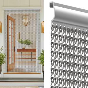 Wag-Moustiquaire À Chaîne En Aluminium - 90 X 200 Cm - Gris - Idéal Pour Balcon Et Terrasse - Lutte Contre Les Parasites - Neuf