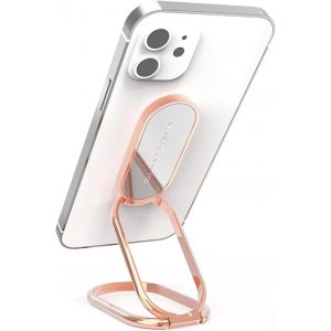 Support pour Smartphone, Rotation &agrave; Double Sens T&eacute;l&eacute;phone en M&eacute;tal Rotation &agrave; 540&deg; Compatible pour Divers t&eacute;l&eacute;phones Mobiles Les Smartphones - Or Rose - Neuf