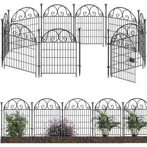 Mevronisshop-Cl&ocirc;ture Pour &Eacute;tang Jardin, 90cm Hauteur X 70cm Largeur, Cl&ocirc;ture D&eacute;corative En M&eacute;tal Sans Creusage, Pour Massifs, Cour Et En Tant Que Barri&egrave;re Pour Chiens Ou Petits Animaux (10) - Neuf