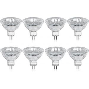 Ampoule Halogène Gu5.3 Mr16 35w 12v Blanc Chaud 2800k Dimmable,Couvercle En Verre 400 Lumens 2 Broches Spot De Remplacement,Pack De 8 Cisea - Neuf