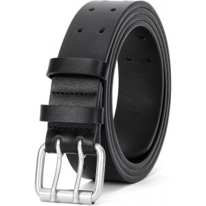 Kalanka-Jasgood Ceinture Double Prong En Cuir Pour Homme - Casual Work Heavy Duty &Agrave; Double ?illets Pour Jeans - Neuf