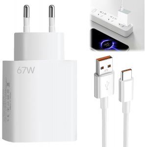 Chargeur 67 W Pour Xiaomi,67 W Chargeur Rapide Pour Xiaomi Avec Câble De Charge Rapide Usb C 6 A 1,5 M,Chargeur Usb Rapide Compatible Avec Xiaomi 13 Lite Mi 11i,Redmi Note 13 12 Pro - Neuf