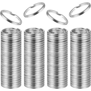 Trahoo-Porte-Clés, 100 Pièces Porte-Clés En Acier Inoxydable, 20mm Porte-Clés Anneaux Fendus En Métal Pour Porte-Clés Artisanat, Voiture, Maison, Accessoires Clés - Neuf