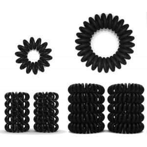 Lot De 10 &Eacute;lastiques Cheveux En Spirale &iquest; &Eacute;lastiques Cheveux Spirale - Bandeaux Cheveux Anti-Fourches &iquest; Id&eacute;al Pour Cheveux Fins &iquest; &Eacute;lastiques Cheveux C&acirc;ble T&eacute;l&eacute;phonique, Transparent, 3.5 Cm - Neuf