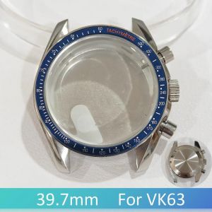 Ore-Boîtier Pour Montre Lunaire Vk63,Chronographe Arrière À Motif De Lune De 39.7mm,Pièces En Métal En Acier Inoxydable 316l Ou Bracelet De 20mm,Cadran Vk63--04 - Neuf