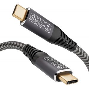 Cable USB C vers USB C 20 Gbps, C&acirc;ble USB 3.2 Gen2, 100W 20V/5A usbc charge rapide, Transmission vid&eacute;o 4K @ 60Hz pour ordinateurs portables, moniteurs, dispositifs USBC 0.5M - Neuf
