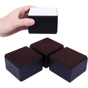 Ulteronixshop-5cm Rehausseurs De Meubles, 8 Cm De Diam&egrave;tre Rehausseurs De Lit, Peut Soulever 5 Cm Pour Canap&eacute;, Lit Et Armoire, Carr&eacute; Noir - Neuf