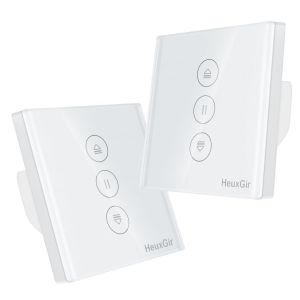CHECARZHN--NO1-Interrupteur Volet,86 * 86Mm Interrupteur Mural De Rideau Compatible Avec Alexa Et Google Home¿Commande Vocale Et Contrôle À Distance (Fil Neutre Requis)2Pcs - Neuf