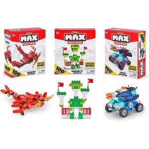 lbgwp60-Zuru Lot De 3 Briques Sur Le Thème De La Construction (Lot De 3) Par Zuru Plus De 300 Blocs De Construction De Jouets, 3 Modèles À Construire, Dragon Attack, Green Castle Et Space Car - Neuf