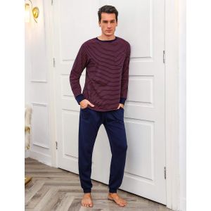 Pyjama Hommes Hiver Ensemble De Chemise Manches Longues V&ecirc;tements De Nuit Coton &Agrave; Hauts Et Pantalons L&acirc;che D&eacute;contract&eacute; Confortable S-4xl - Neuf