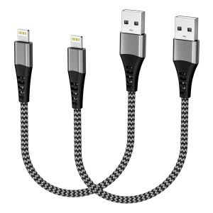 C&acirc;ble Iphone Court [Certifi&eacute;s Mfi], C&acirc;ble Chargeur Iphone 30Cm 2Pack, Court C&acirc;ble Lightning Usb Cable Iphone Charge Rapide Nylon Cordon Iphone Fil Chargeur Pour Iphone 14/13/12/11/Xs Max/Xr/[Z2374] - Neuf