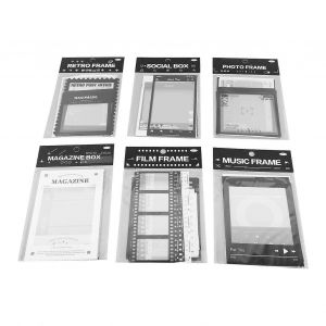 6 Sacs Scrapbook Cadres R&eacute;tro Styles Assortis Durable Pet Pour L'artisanat Bricolage D&eacute;coration Cadre Photo Autocollants Pour L'artisanat Bricolage - Neuf