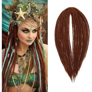 Ershi-Extensions De Dreadlocks Synthétiques Minces De 0,6 Cm Double Ended 20 Pouces 10 Brins Cheveux Au Crochet Longues Tresses Au[2 - Neuf