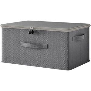 lbgwp60-Boîte De Rangement Verrouillable Avec Couvercle, Boîte À Médicaments Avec Serrure À Combinaison, Rangement En Tissu, Boîtes De Rangement Pour Dortoirs Ménagers (30 X 20 X 13 Cm) - Neuf