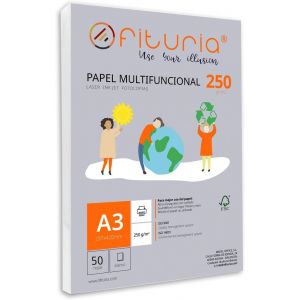 Ramette de papier A3 250g avec 50 feuilles blanches,papier multifonctionnel pour un usage scolaire et professionnel.Idéal pour imprimantes laser,à jet d`encre ou photocopieuses-Ofituria - Neuf