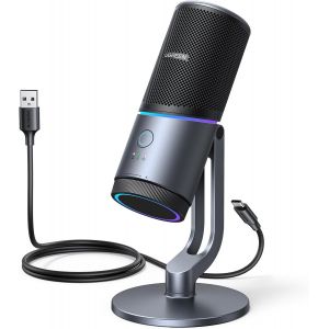 lbgwp60-Micro Gaming Microphone Usb À Condensateur 96Khz 24Bit Avec Touche Muette Usb C Alimentation Pour Enregistrement Gaming Streaming Podcast Asmr Compatible Avec Ps5 4 Laptop Mac Noir - Neuf