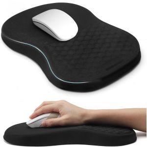 WQD-Tapis de souris ergonomique avec repose-poignet en mousse à mémoire de forme et base en silicone antidérapante - Neuf