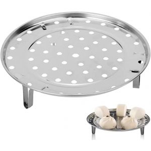 CFRX-Panier Cuisson Vapeur Inox, Plateau à Vapeur De Panier à Vapeur En Acier Inoxydable Rond Avec Pieds De Support pour Autocuiseurs, 20 Cm - Neuf