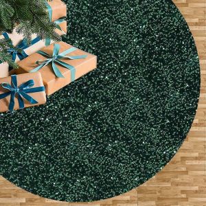 Jupe de sapin de No&euml;l vert &eacute;meraude - Velours scintillant, 53 cm, petite jupe de sapin &agrave; sequins - Neuf