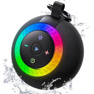 Enceinte Douche 20W &Eacute;tanche Ipx7 Enceintes Bluetooth Salle De Bain Avec Ventouse Puissante Mini Haut-Parleur Bluetooth 5.4 Autonomie 24H Rgb Led Crochet Carte Tf Pour Soir&eacute;es Plage Ext&eacute;rieur - Neuf