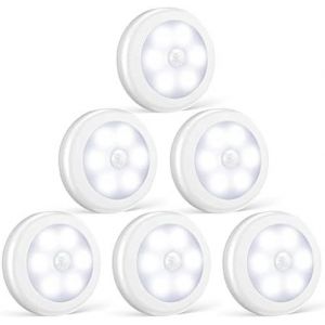 Lot De 4 Lampe Adh&eacute;sive Led, Eclairage Led D&eacute;tecteur De Mouvement Avec Base Magn&eacute;tique (Aliment&eacute; Par Batterie) (Auto Lot De 6) - Neuf