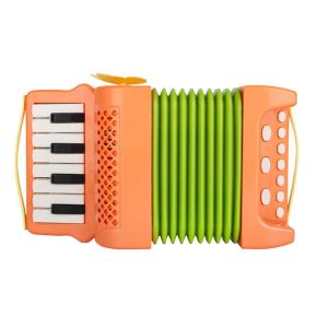 Jouet Accord&eacute;on 10 Touches 8 Accord&eacute;ons Basses Pour Enfants, Instrument De Musique, &Eacute;ducatifs, Cadeaux Les Tout-Petits D&eacute;butants-Orange - Neuf