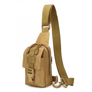 Sac à bandoulière de cyclisme de sport en plein air de couleur boue, 17 pouces de haut × 10 pouces de large × 8 pouces d'épaisseur, sac de poitrine pour téléphone portable - Neuf