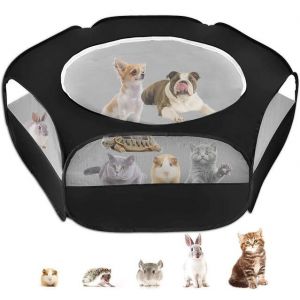 Parc Pliable Amélioré Pour Petits Animaux Avec Couvercle Supérieur ¿ Anti-Fuite, Maille Respirante, Léger Et Portable Pour Des Jeux En Toute Sécurité - Neuf