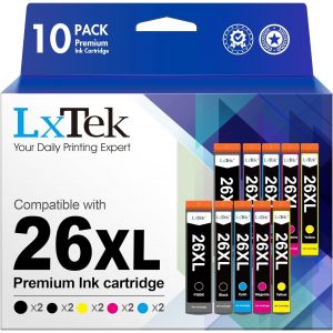 Compatible Cartouches d'encre Remplacement pour Epson 26 26XL pour Expression Premium XP-510 XP-520 XP-600 XP-605 XP-610 XP-615 XP-620 XP-625 XP-700 (Noir Photo Noir Cyan Magenta Jaune,10-Pack) - Neuf