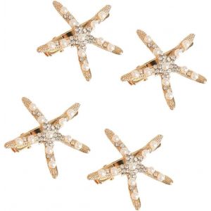 4 Pcs Étoile De Mer Pince À Cheveux Mariée Fleur Fille Accessoires Pour Mariage Diamant Épingle À Cheveux Épingle À Cheveux - Neuf