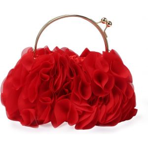 RFCBC-Femmes Floral Embrayage Sacs à Main Satin Fleur Sac de soirée Party Prom Sacs à Main - Neuf