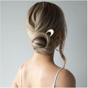 &Eacute;pingle &Agrave; Cheveux En Forme De U En M&eacute;tal Pour Chignon - Barrette &Agrave; Chignon Minimaliste - Pince &Agrave; Cheveux Fran&ccedil;aise &Agrave; 2 Broches - Accessoires Pour Cheveux Pour Femmes Et Filles (Style D) - Neuf
