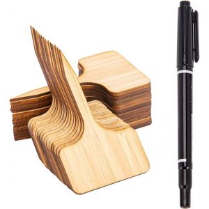 30 Pcs Bambou Plante &Eacute;tiquettes De Plantes En Bambou D'&eacute;tiquette En Bois Marqueurs De Type T Pour Jardin Plantes En Pot Accessoires &Agrave; Effet De Serre-10 X 6 Cm - Neuf