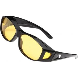 Kathlelxh-Lunettes De Conduite De Nuit, Anti-Reflets - Lunettes De Vision Nocturne Hd Pour Conduite - Verres Polarisés Pour Homme Et Femme - Lunettes De Soleil Teintées Jaunes, Noir[H1546] - Neuf