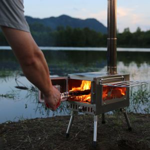 PoêLe à Bois D'extéRieur, PoêLe De Tente Portable Avec Tuyau De CheminéE Pour La Cuisine Du Camping - Neuf