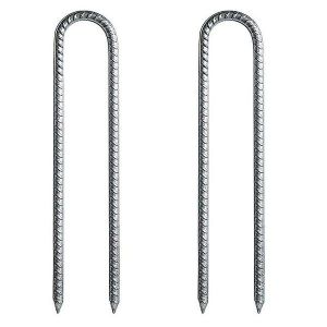 Lot De 6 Piquets De Tente En Acier Galvanisé En Forme De U Pour Tentes, Auvents Et Jardin - Ancrages Extérieurs Durables, Légers Et Polyvalents - Neuf