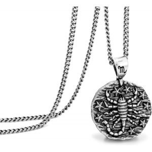 Trahoo-Collier Zodiaque Pour Homme, Collier En Acier Inoxydable Avec Pendentif En Forme De Constellations Pour Homme, Horoscope Astrologie En Relief, Cadeau Pour Femme Et Homme - Neuf