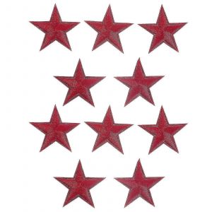 (Rouge) 10 Pièces Petit Écusson Brodé Étoile À Cinq Branches Patch Décoratif Pour Vêtements T-Shirt Jeans Jupe - Neuf
